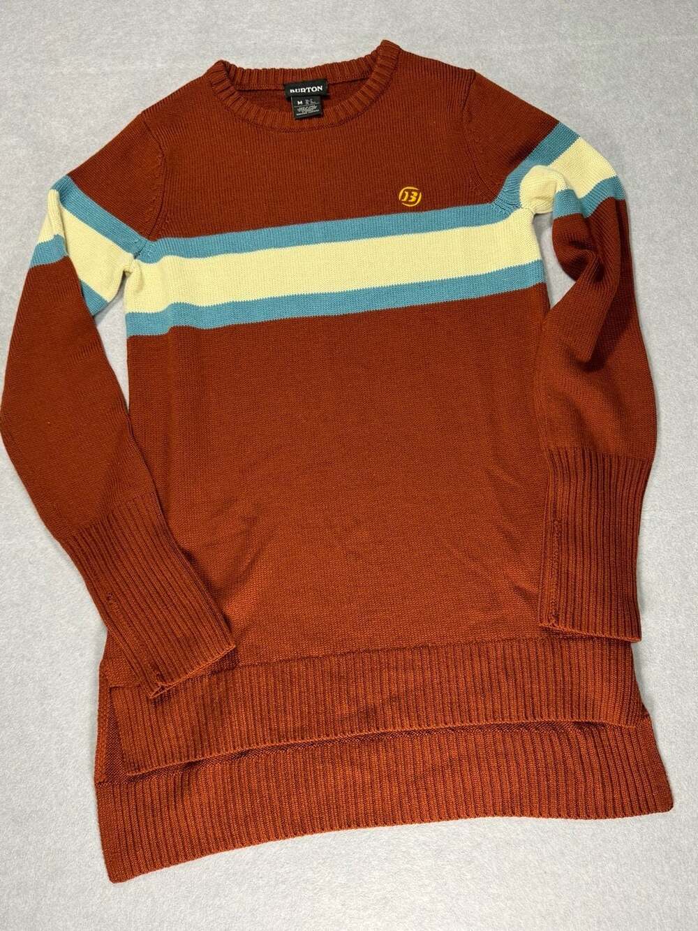 Women’s Burton Retro Sweater Size M Red Striped Knit Pullover